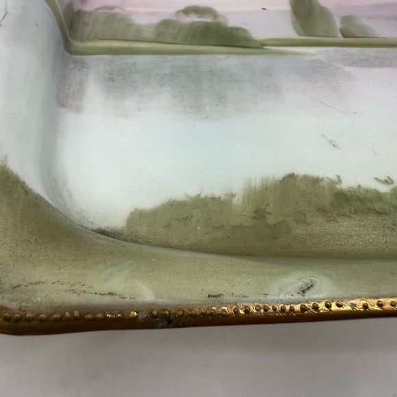 Handpainted Nippon farmhouse scenic tray - Picture 7 of 12